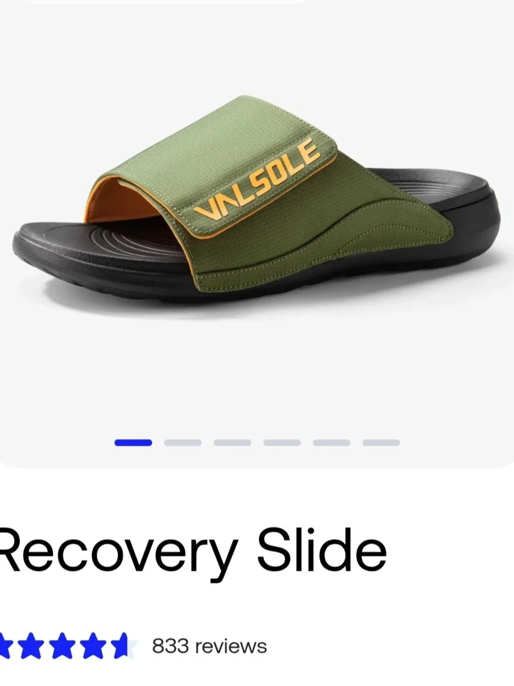 Men’s Olive Green Adjustable Slide Sandal